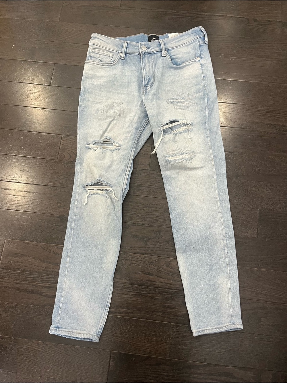 Light Wash Distressed Skinny Jeans